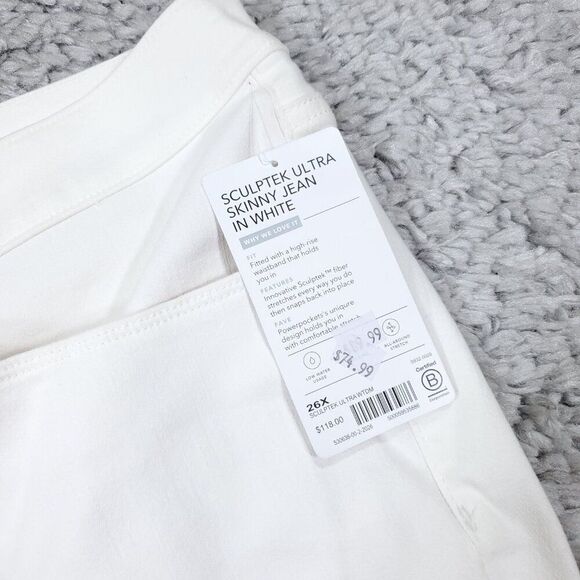 READ Athleta Sculptek Ultra Skinny Jeans in White Plus size 26 26X Stretch - Picture 3 of 13